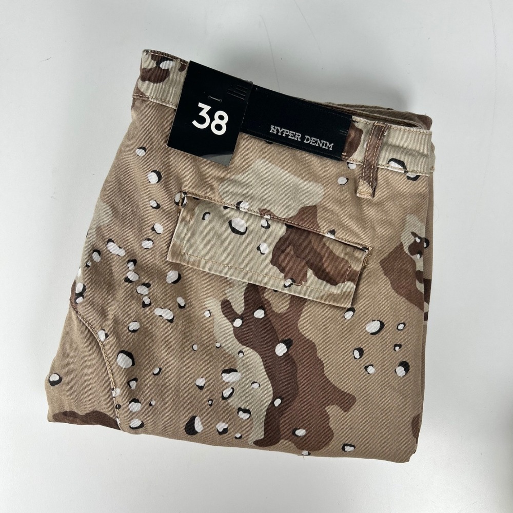 Hyper Denim Mens Desert Chocolate Chip Camo Cargo Pants Size 38 NWT